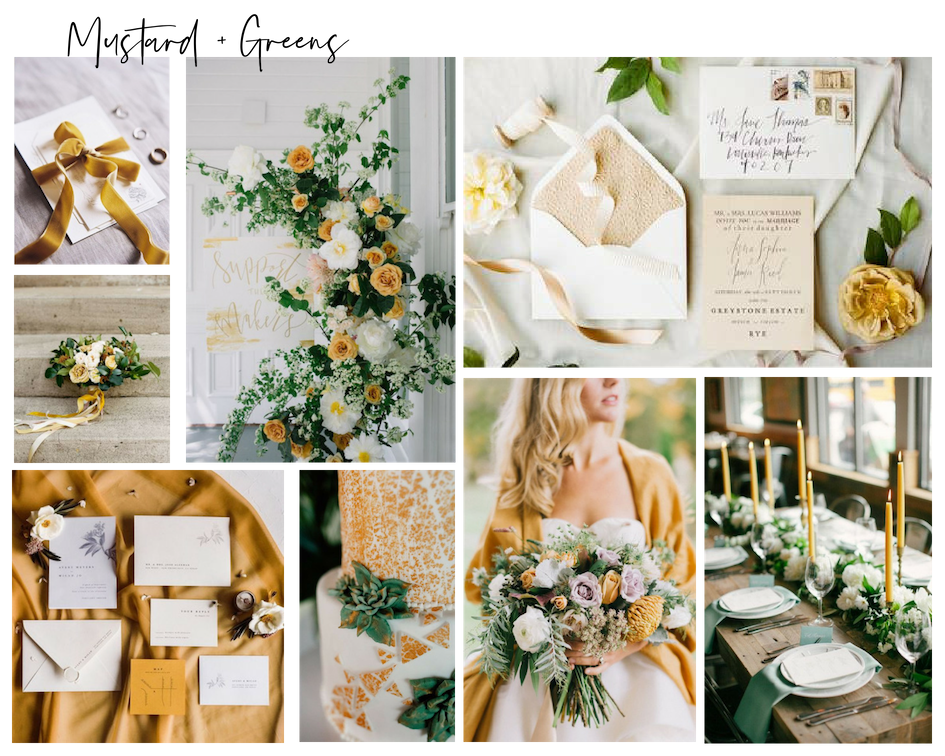 Mustard and greenery wedding inspiration on Alexa Kay Events. See more wedding color ideas at alexakayevents.com!