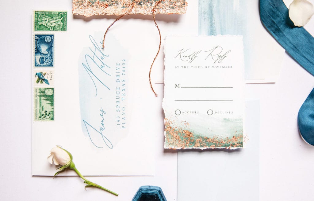 Blue and greenery wedding stationery: What to know before hiring your wedding stationery designer on Alexa Kay Events