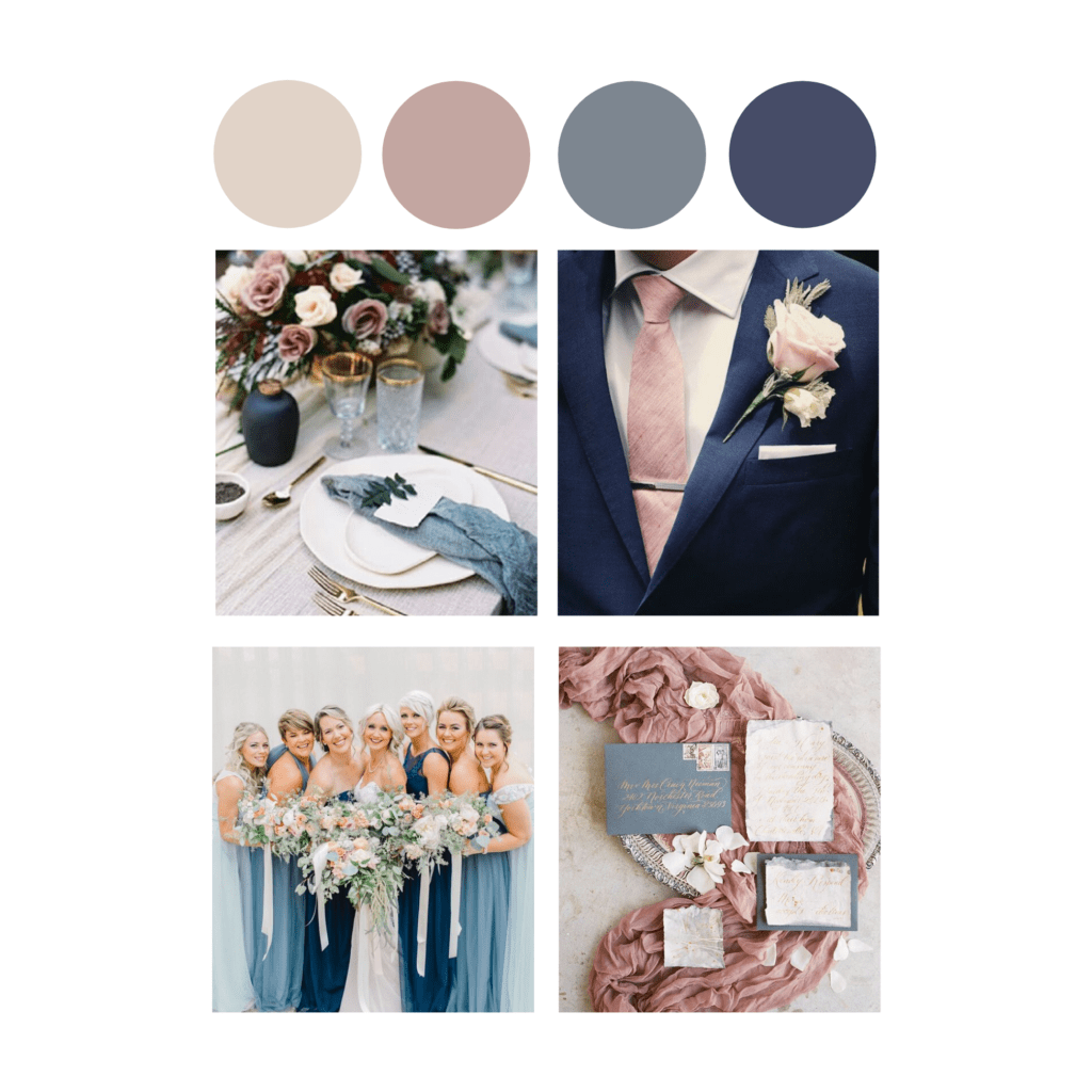 Dusty Blue + Dusty Rose Wedding Moodboard • Alexa Kay Events