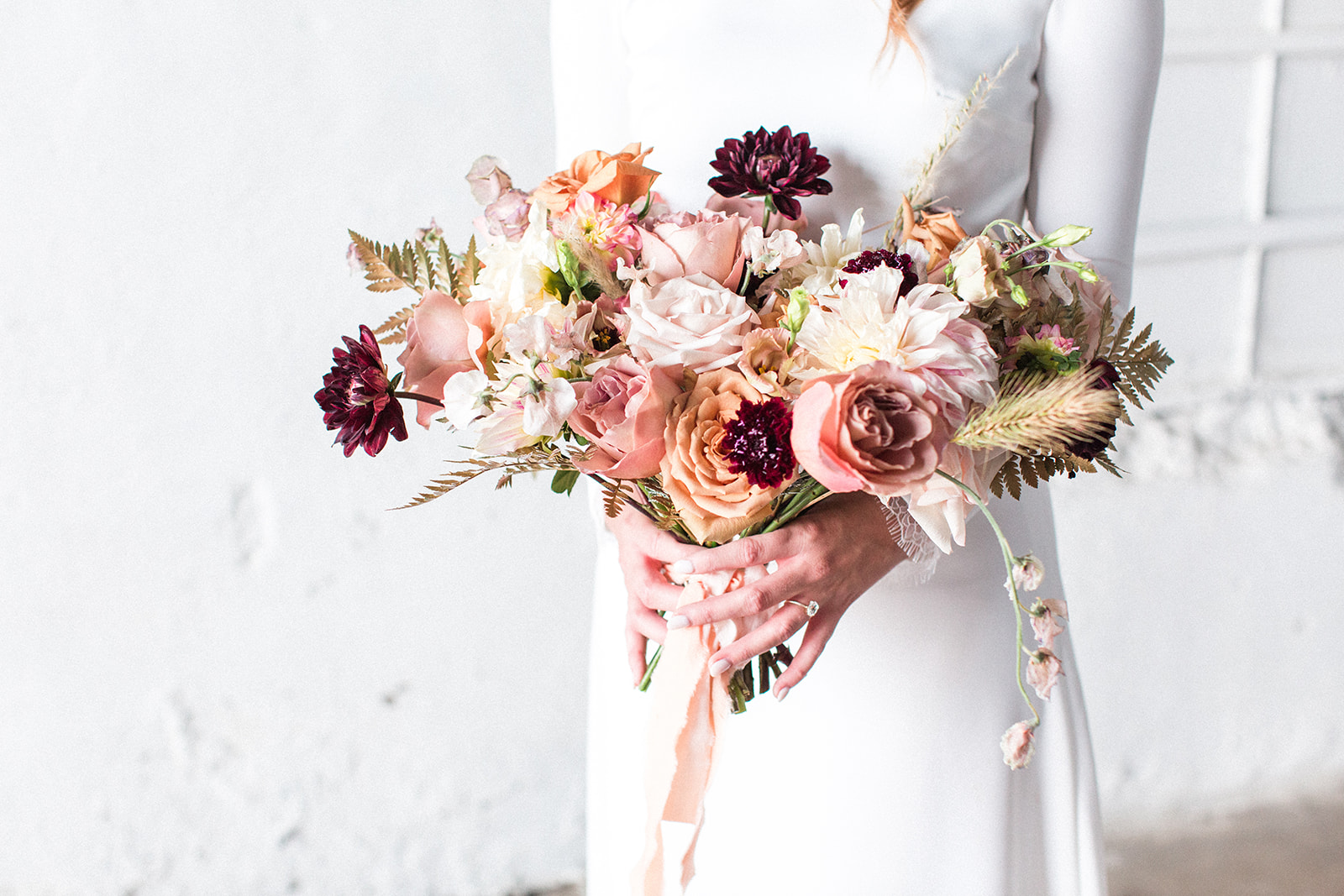 Pink and mauve wedding bouquet: Fall Garden Wedding featured on Alexa Kay Events