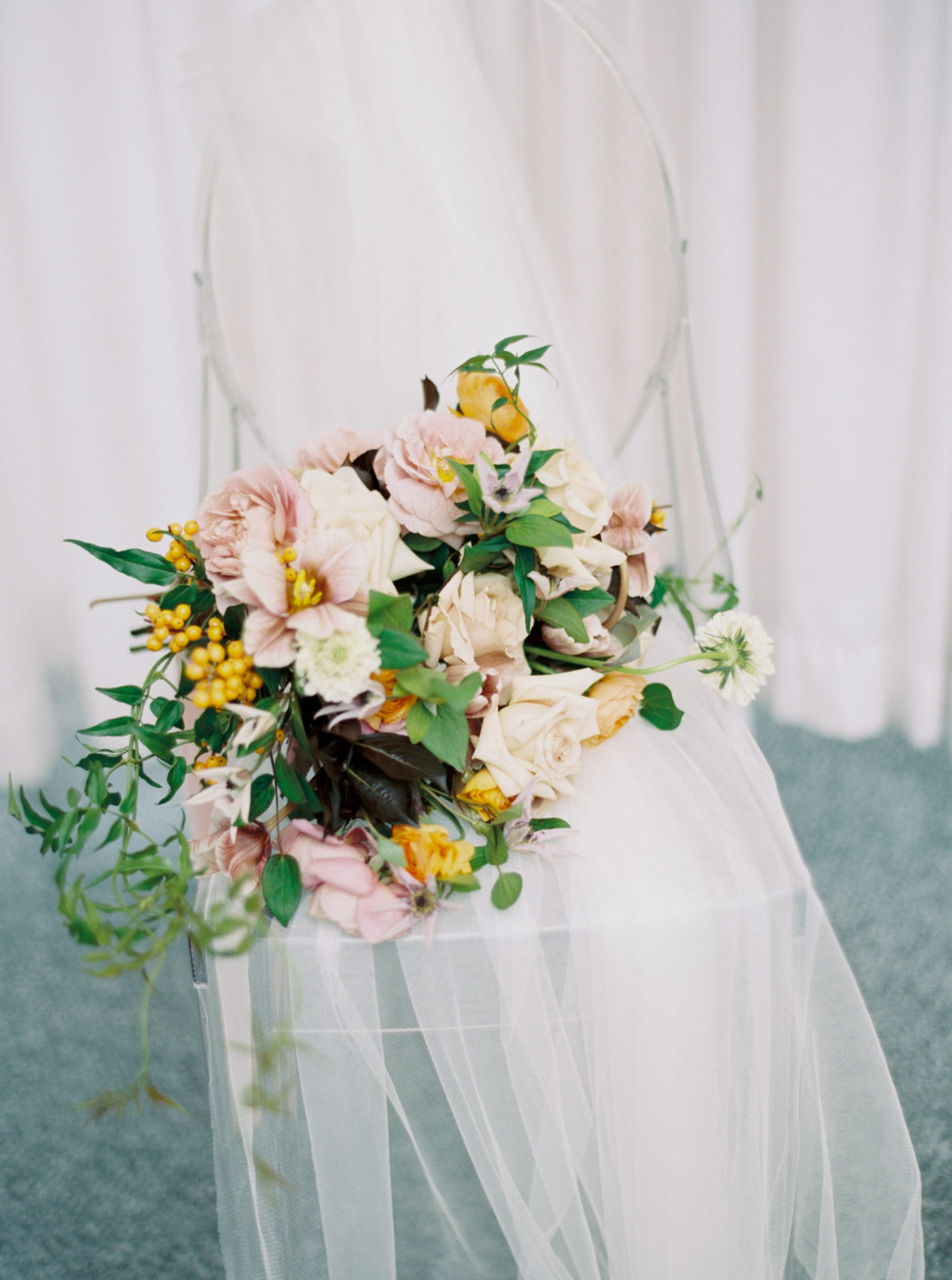 Alba Dahlia Floral Wedding Bouquet: Modern Ethereal Wedding Inspiration at The Joule on Alexa Kay Events