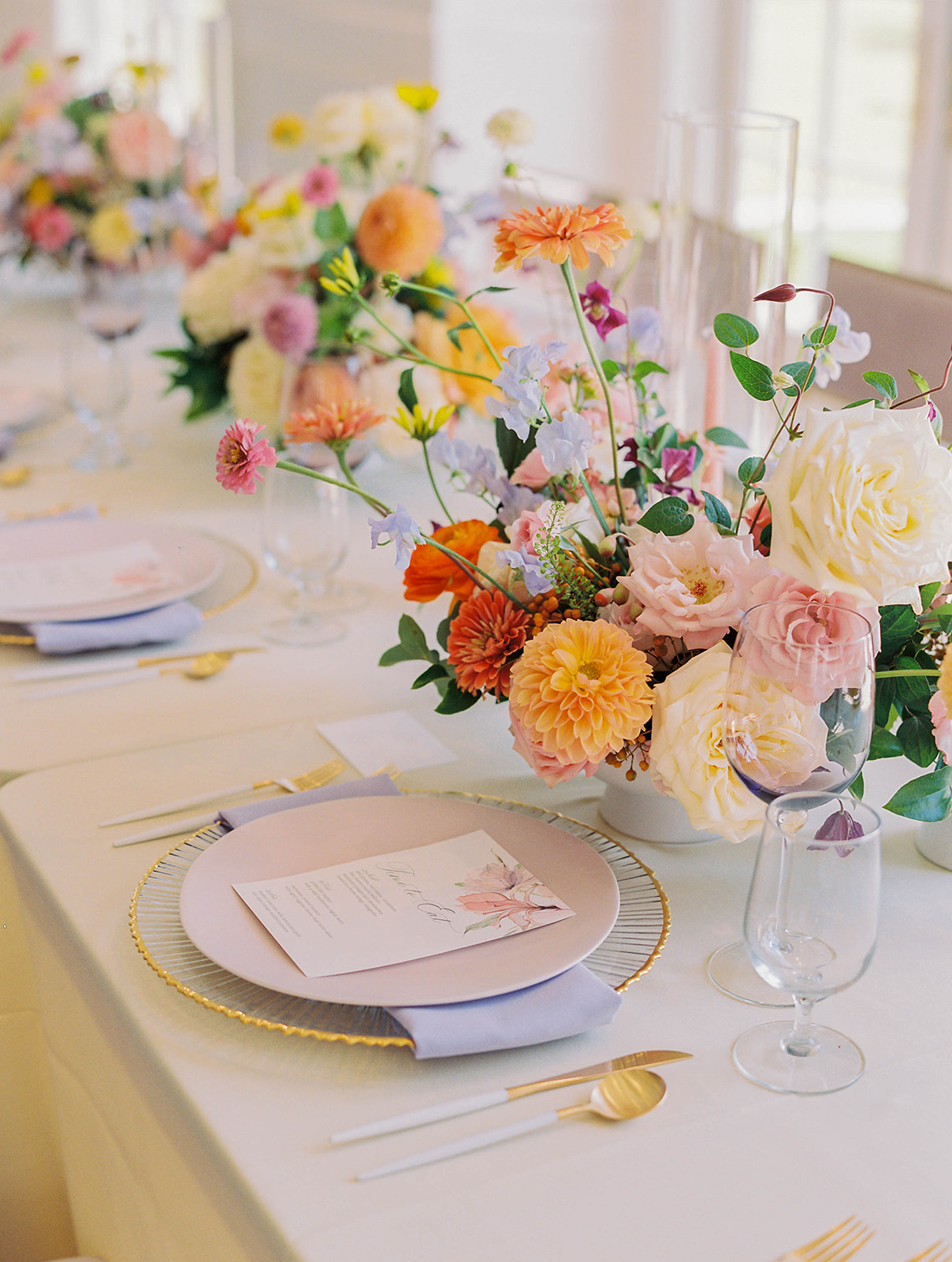 Spring wedding table setting