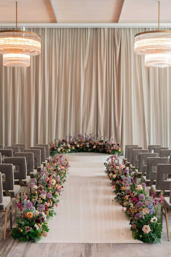 Elegant wedding ceremony flowers