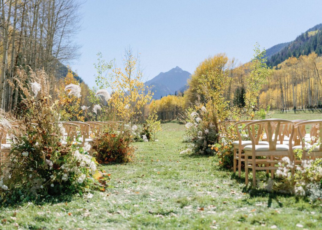 Ceremony altar with florals