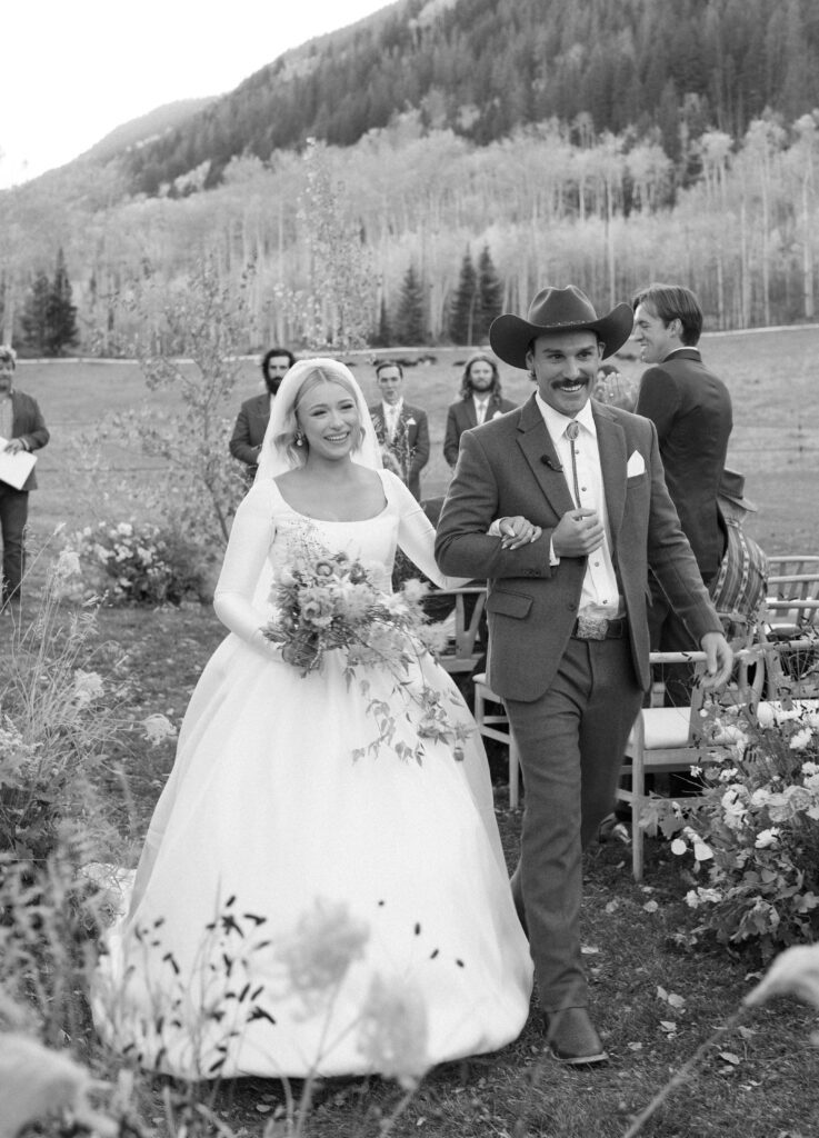 Aspen wedding ceremony exit