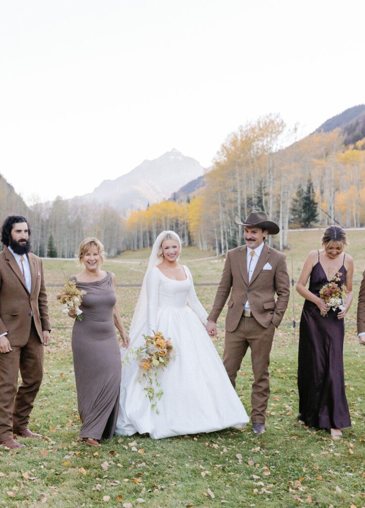 Wedding Party in shades of brown