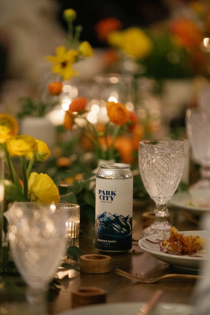 Floral centerpiece at reception