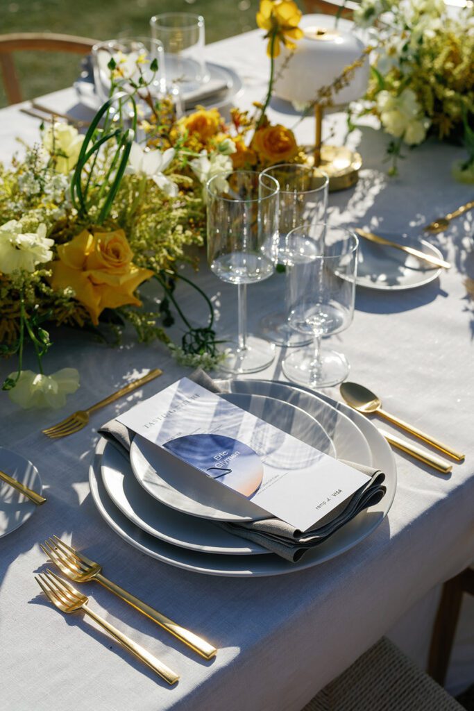 Curated tabletop details showcasing Alexa Kay Events’ corporate event design.