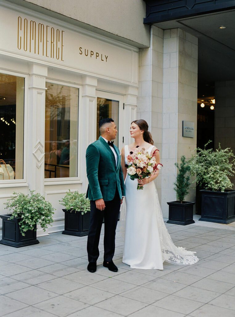 Couple’s first look before ceremony