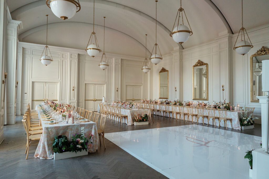 Candlelit ballroom reception at The Adolphus