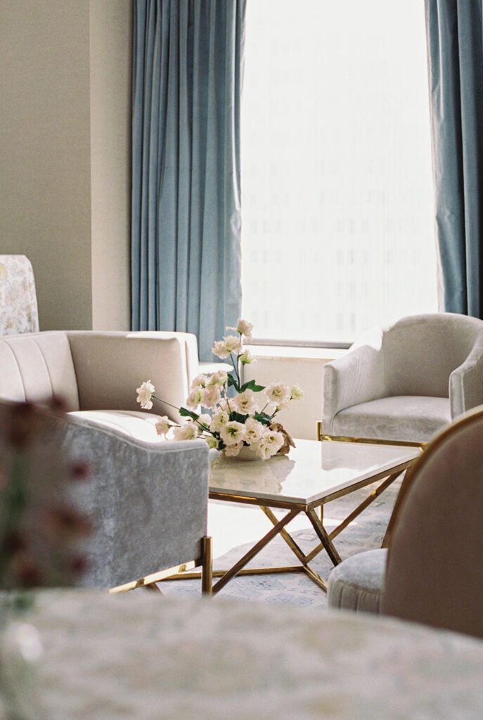 The cocktail hour lounge offered a sophisticated yet relaxed atmosphere, encouraging mingling and celebration. Guests enjoyed elegant hors d'oeuvres and handcrafted cocktails, with soft lighting, comfortable seating, and subtle décor creating an inviting space.