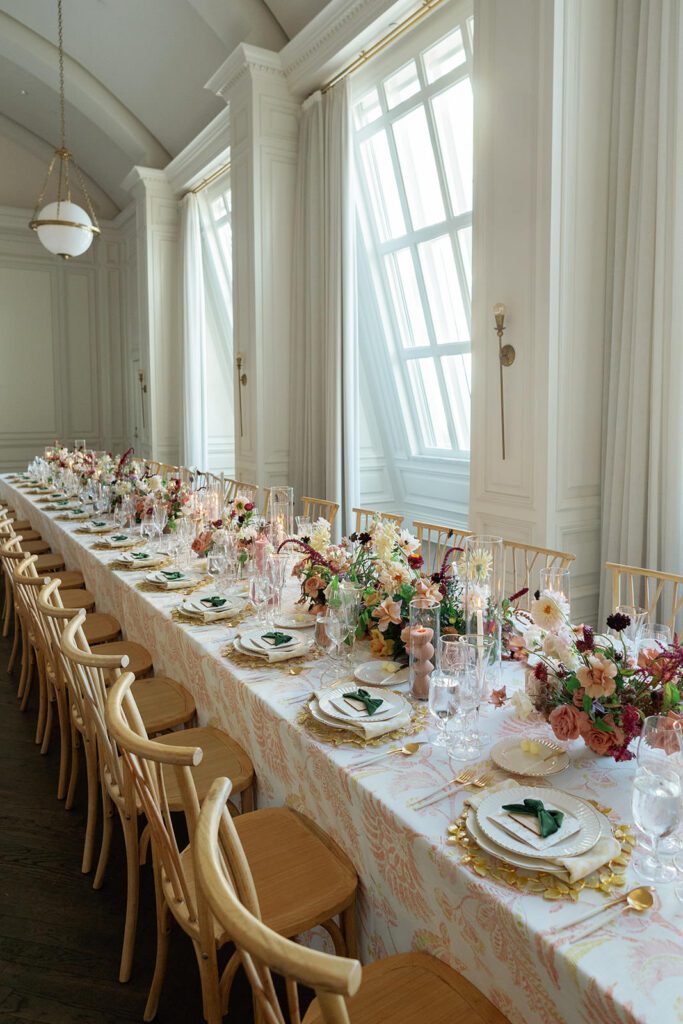 Elegant tablescape with gold accents and florals