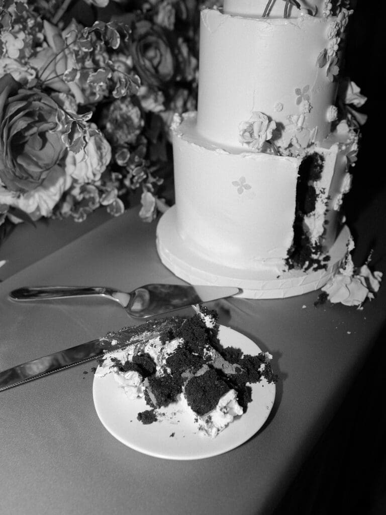 Floral-inspired wedding cake with delicate sugar flower details