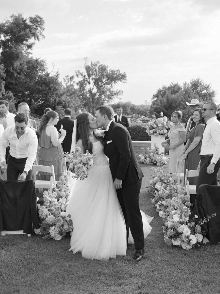Garden ceremony exit overlooking White Rock Lake at Dallas Arboretum