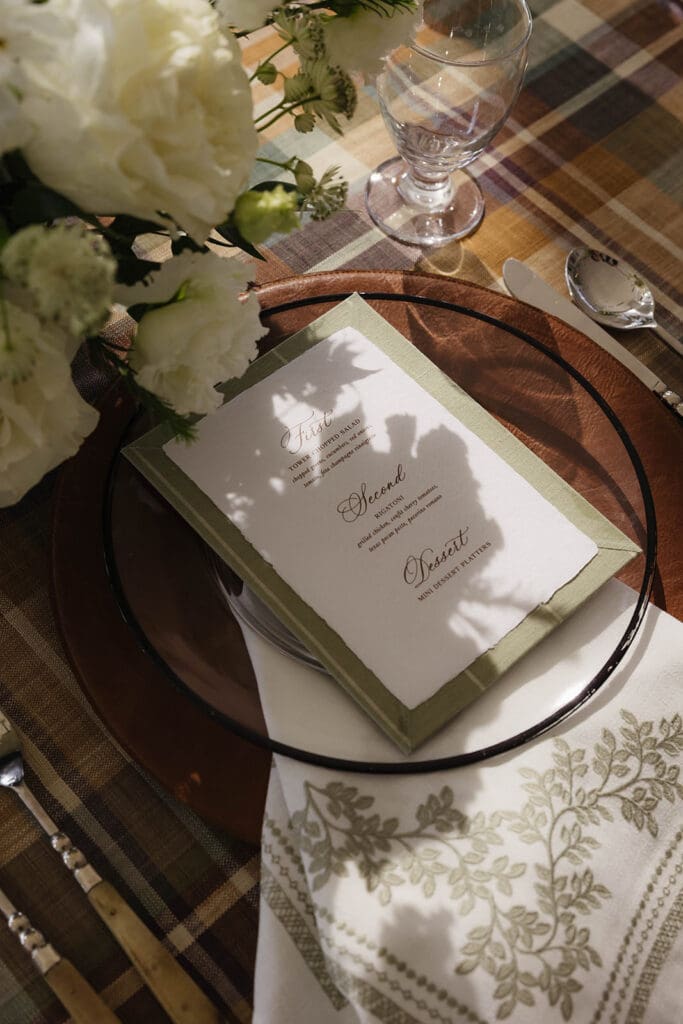 Tower Club Western Place setting
